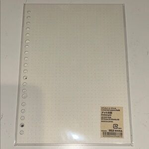 Muji A5 dot grid inserts 20 holes pre-punched paper